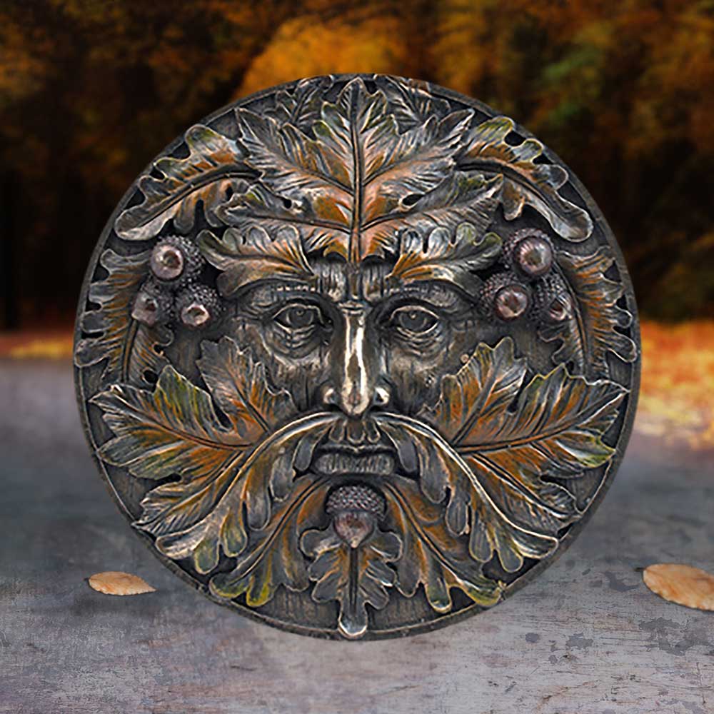 Bronzed Autumn Equinox Tree Spirit Wall Plaque 14.5cm