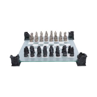 Raised Fantasy Vampire & Werewolf Chess Set With Corner Towers 43cm
