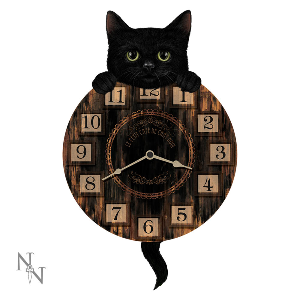 Kitten Tickin' Cat Pendulum Clock 32cm
