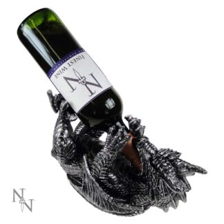 Metallic Silver Dragon Guzzler Wine Bottle Holder 32cm