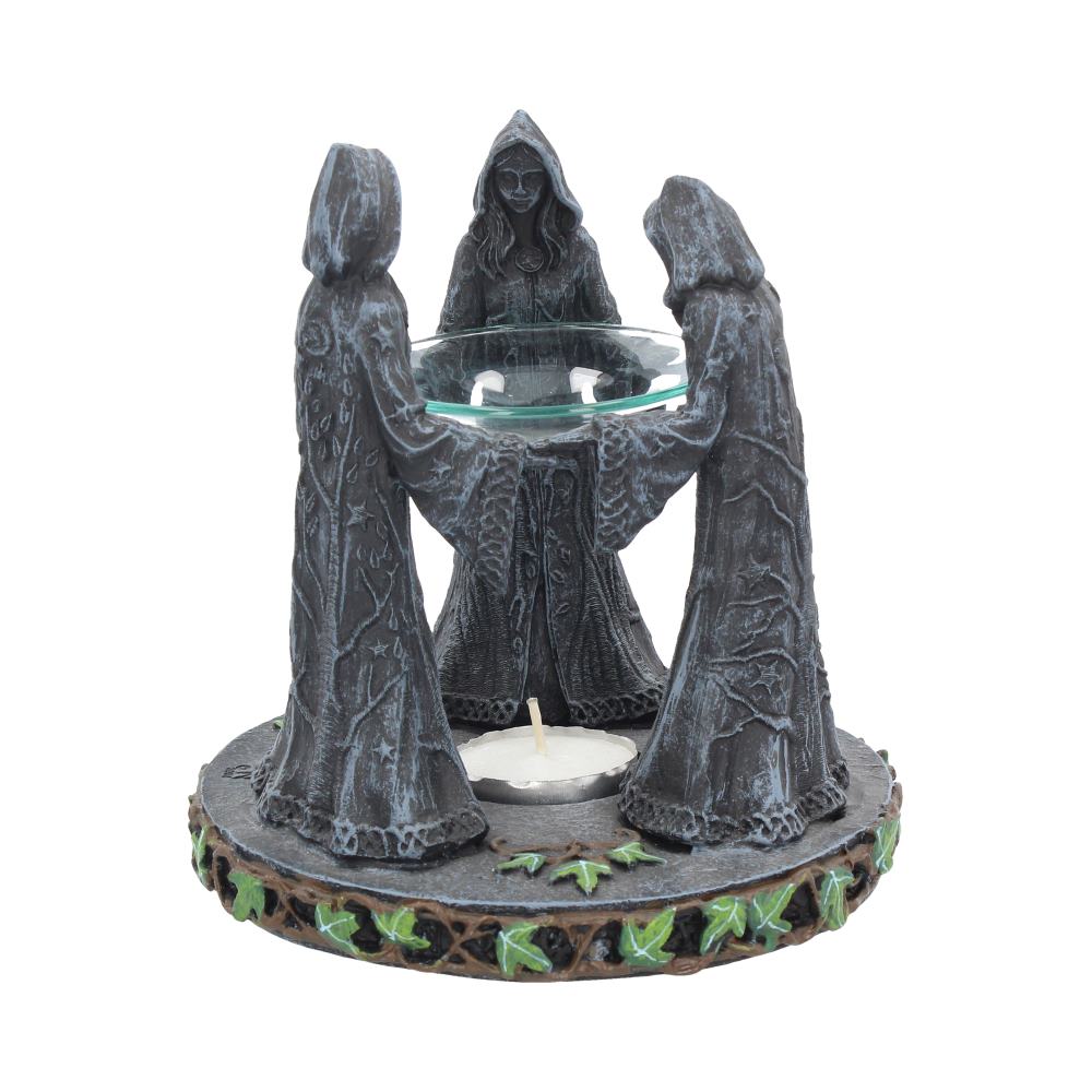 Pagan Magik Circle Triple Moon Oil Burner. (16cm)