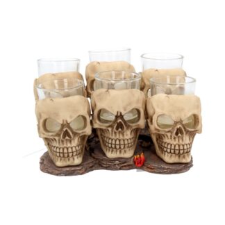 Six Shooter Skulls Skull Shot Glass Set 10cm