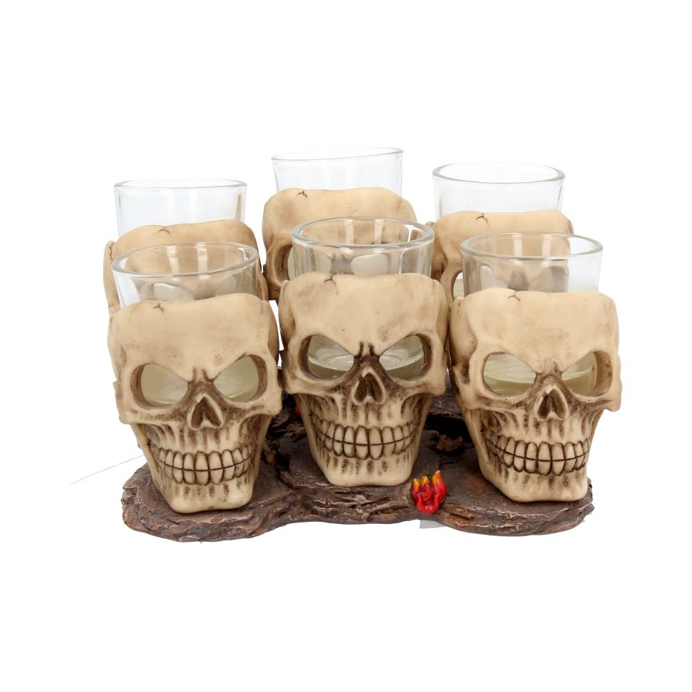 Six Shooter Skulls Skull Shot Glass Set 10cm