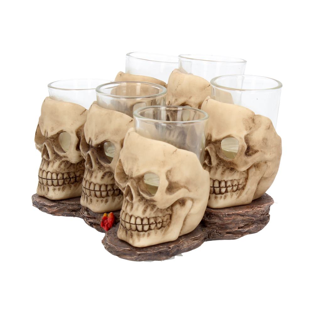 Six Shooter Skulls Skull Shot Glass Set 10cm