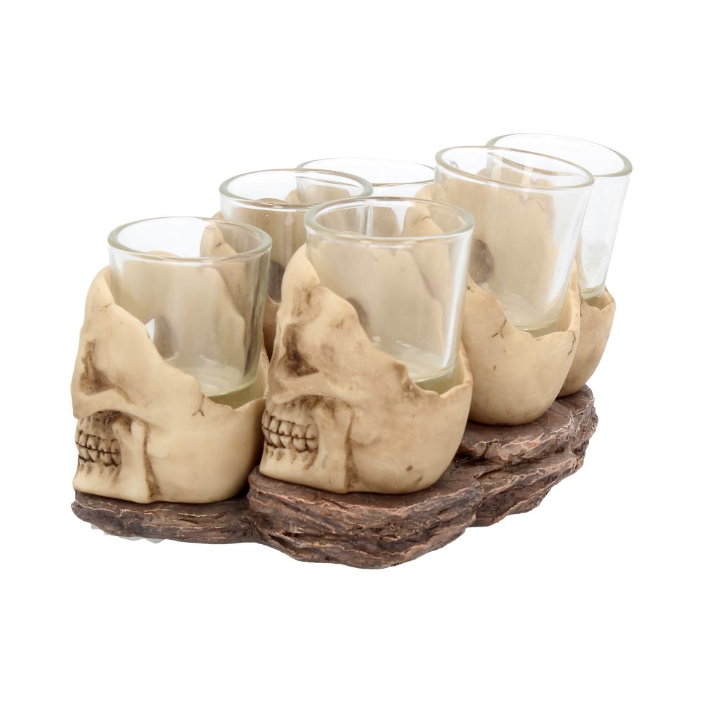 Six Shooter Skulls Skull Shot Glass Set 10cm
