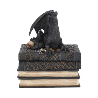 Secrets of the Dragon Box Gothic Skull Books Trinket Box 19cm