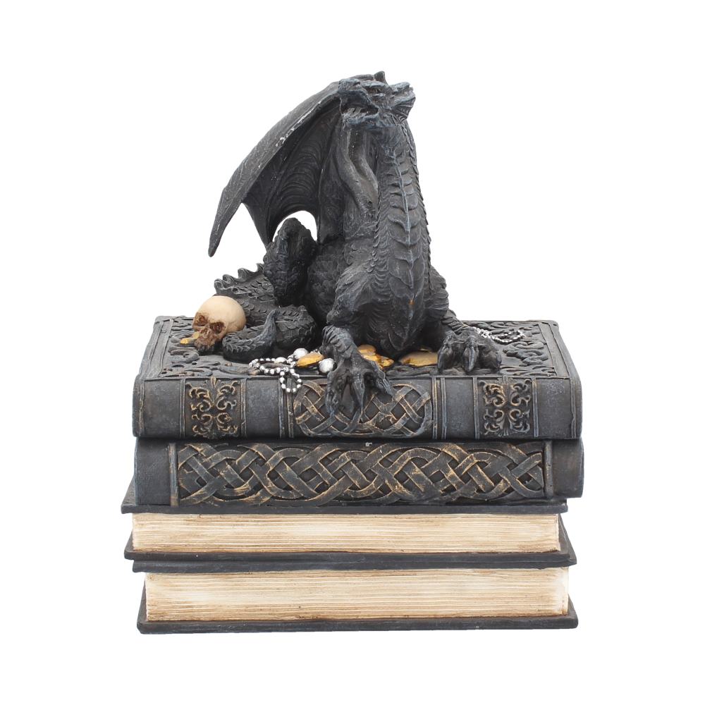 Secrets of the Dragon Box Gothic Skull Books Trinket Box 19cm