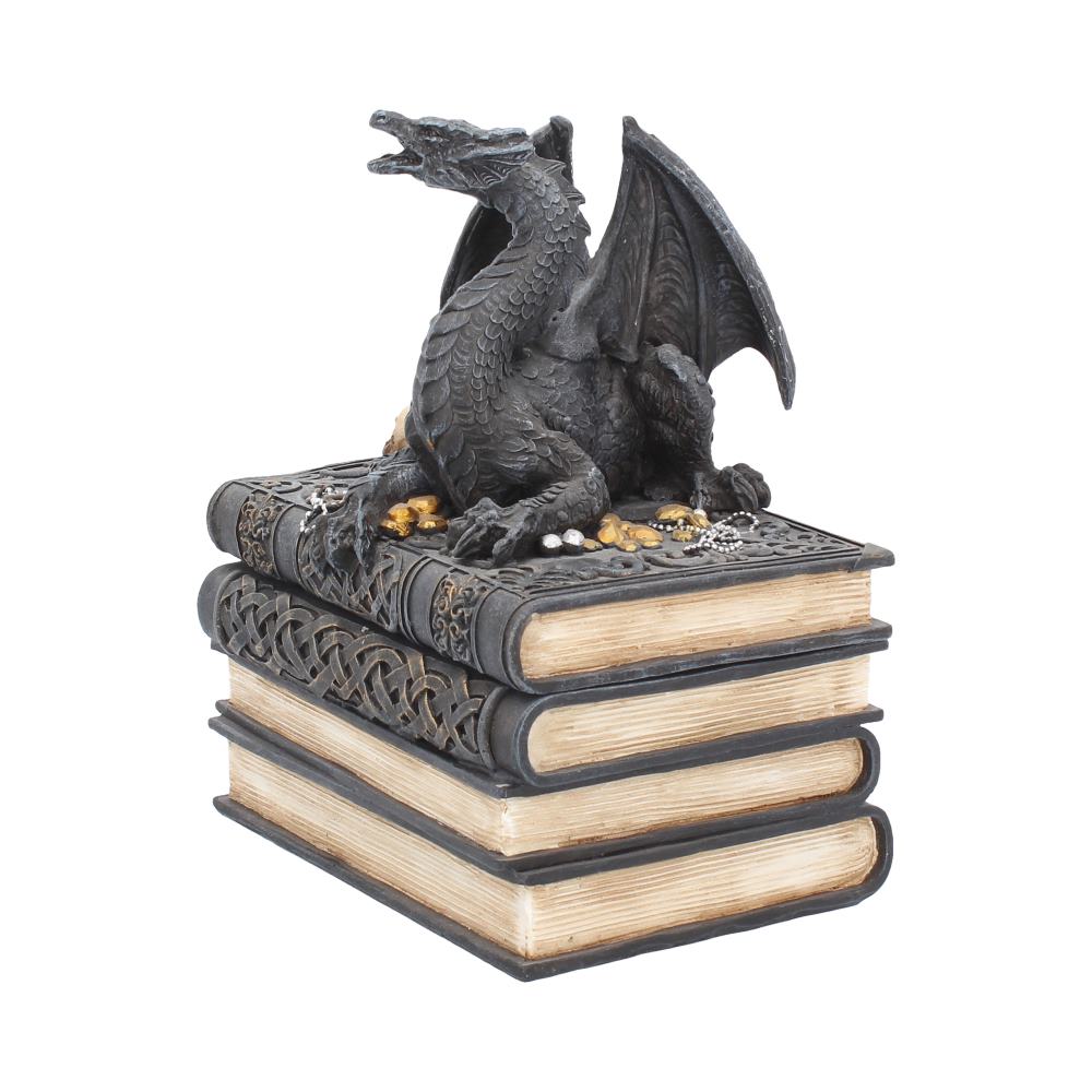 Secrets of the Dragon Box Gothic Skull Books Trinket Box 19cm
