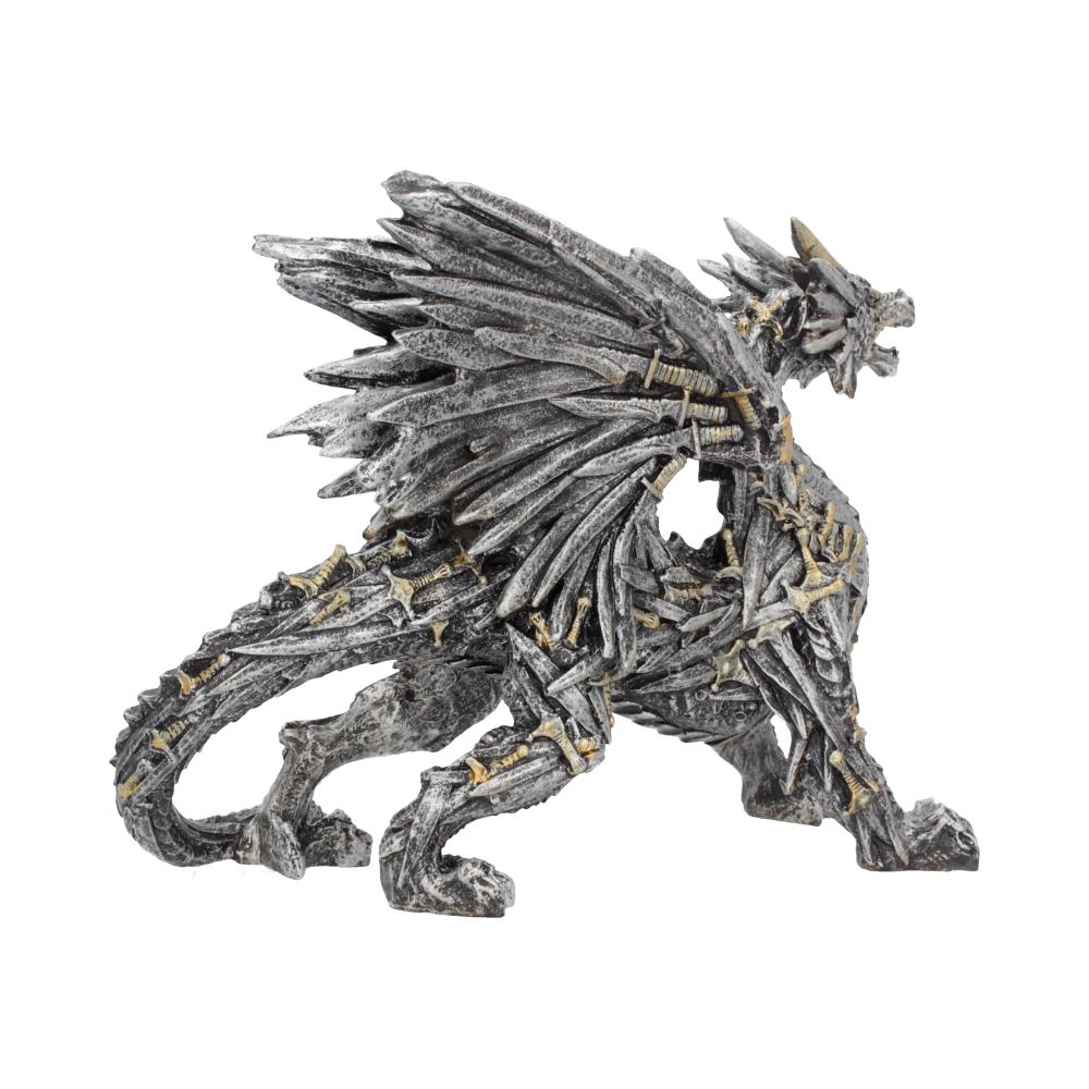 Swordwing Silver Dragon Sword Blade Figurine 20.5cm