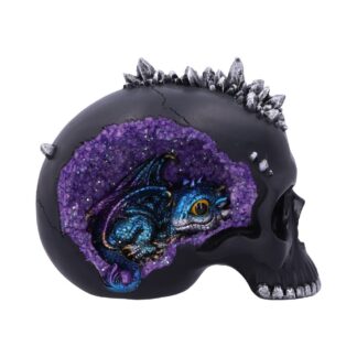 Crystal Cave Small Dragon Hiding within a Crystal Skull 16.5cm