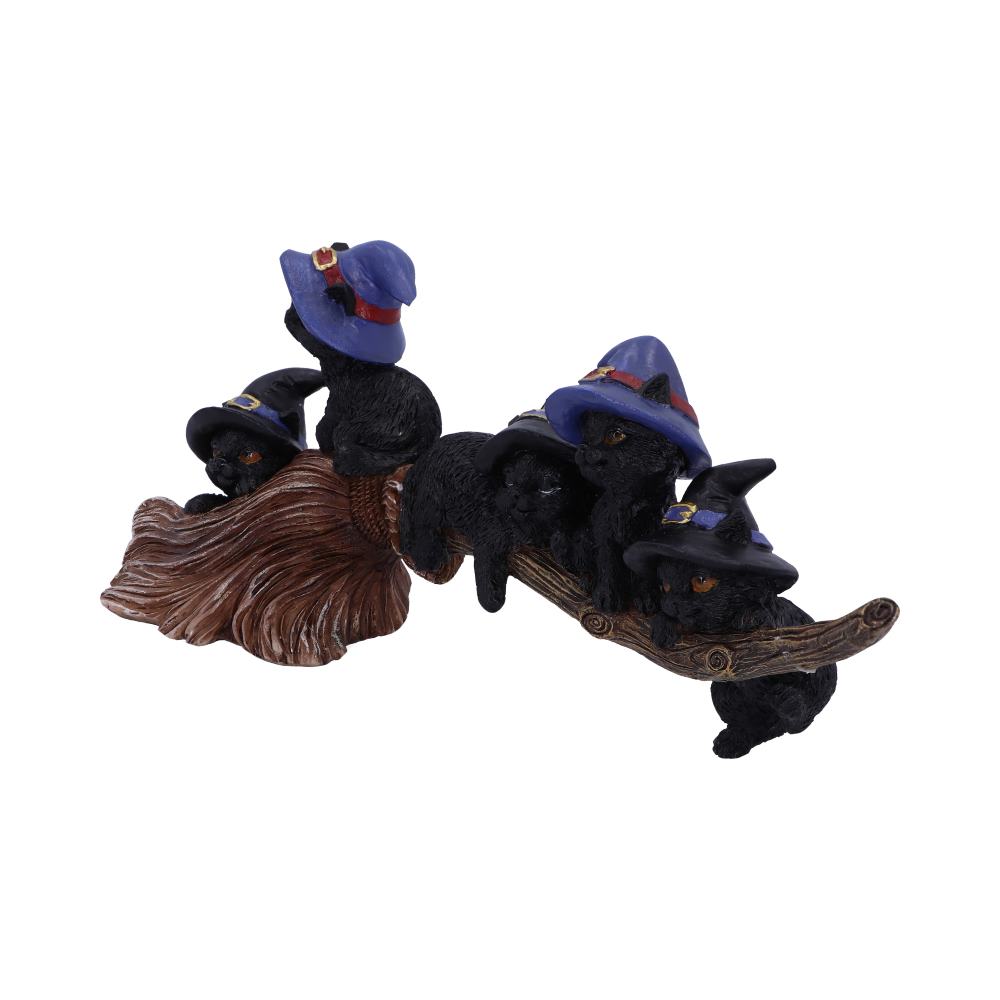 Purrfect Broomstick Witches Familiar Black Cats and Broomstick Figurine 27.5cm