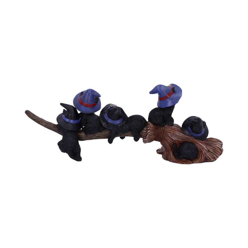 Purrfect Broomstick Witches Familiar Black Cats and Broomstick Figurine 27.5cm