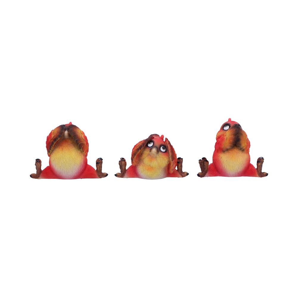 Comical Three Wise Bird Figurines 9.8cm