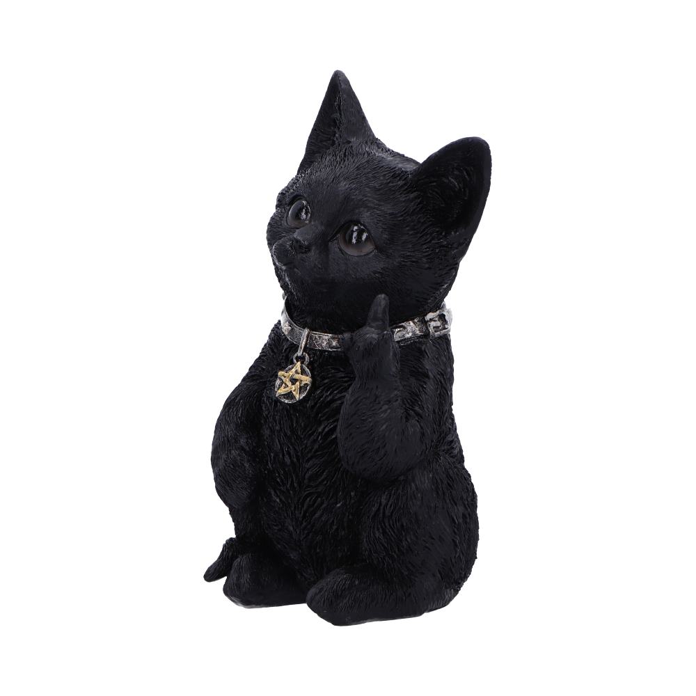 Metallicat Black Cat Throwing Rock Hand Sign 16.5cm