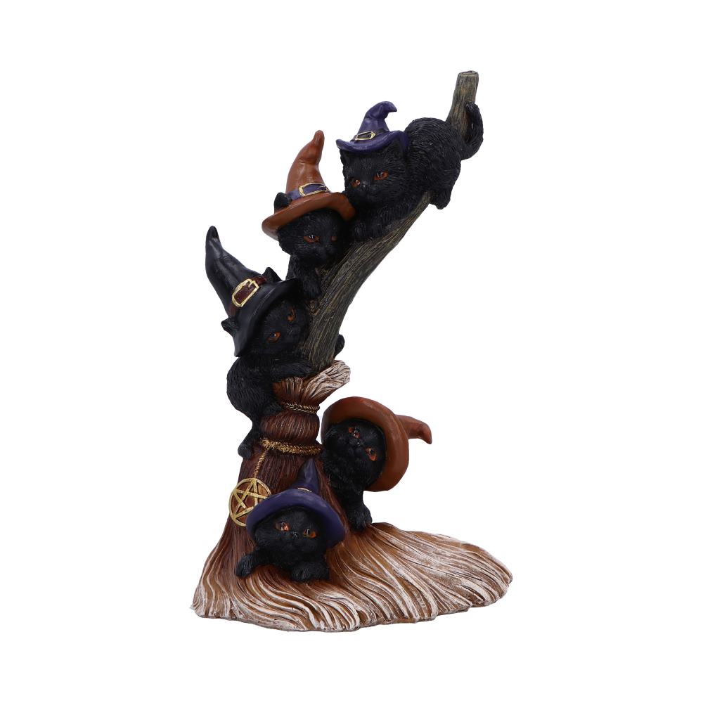 Broomstick Kindle Witchy Black Cats Ornament 21cm