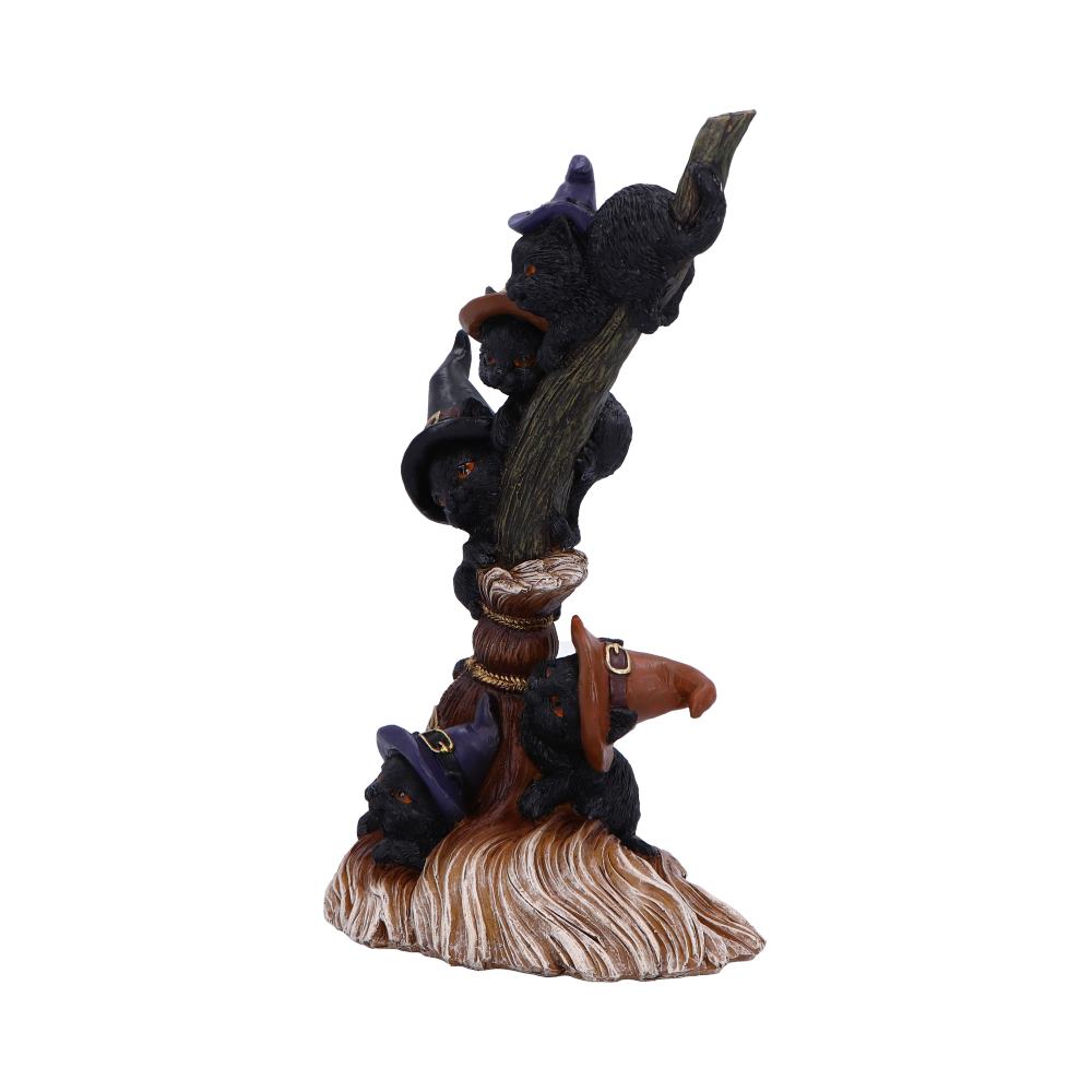 Broomstick Kindle Witchy Black Cats Ornament 21cm