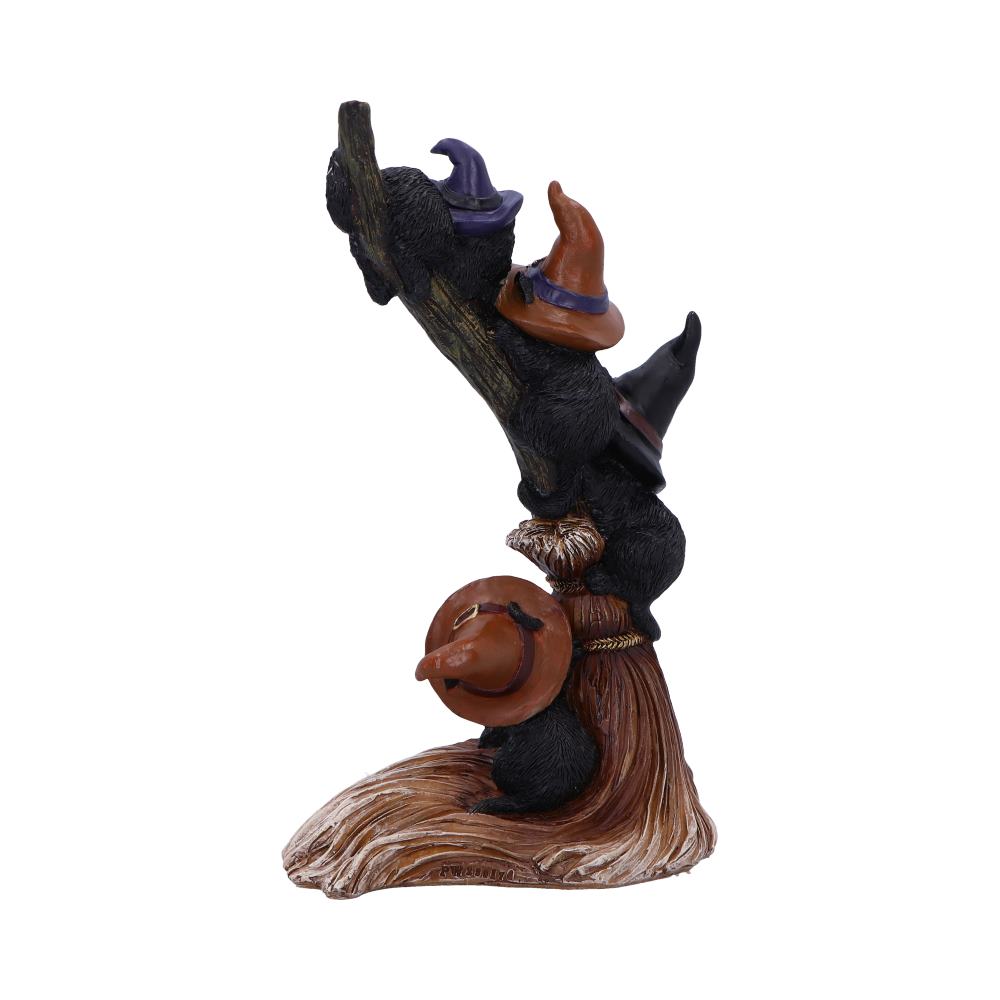 Broomstick Kindle Witchy Black Cats Ornament 21cm