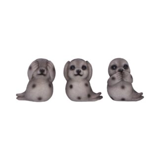 Three Wise Seals Decorative Resin Figurine Set 7.5cm