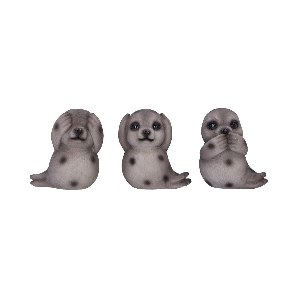 Three Wise Seals Decorative Resin Figurine Set 7.5cm