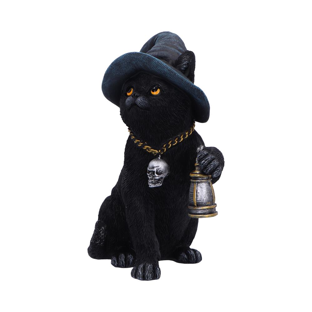 Witch Cat Lantern Figurine 18cm