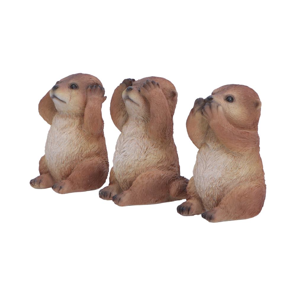 Set of Three Wise Otter figurines 8cm