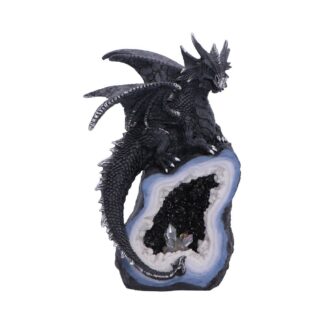 Black Dragon on Geode Figurine 20.8cm