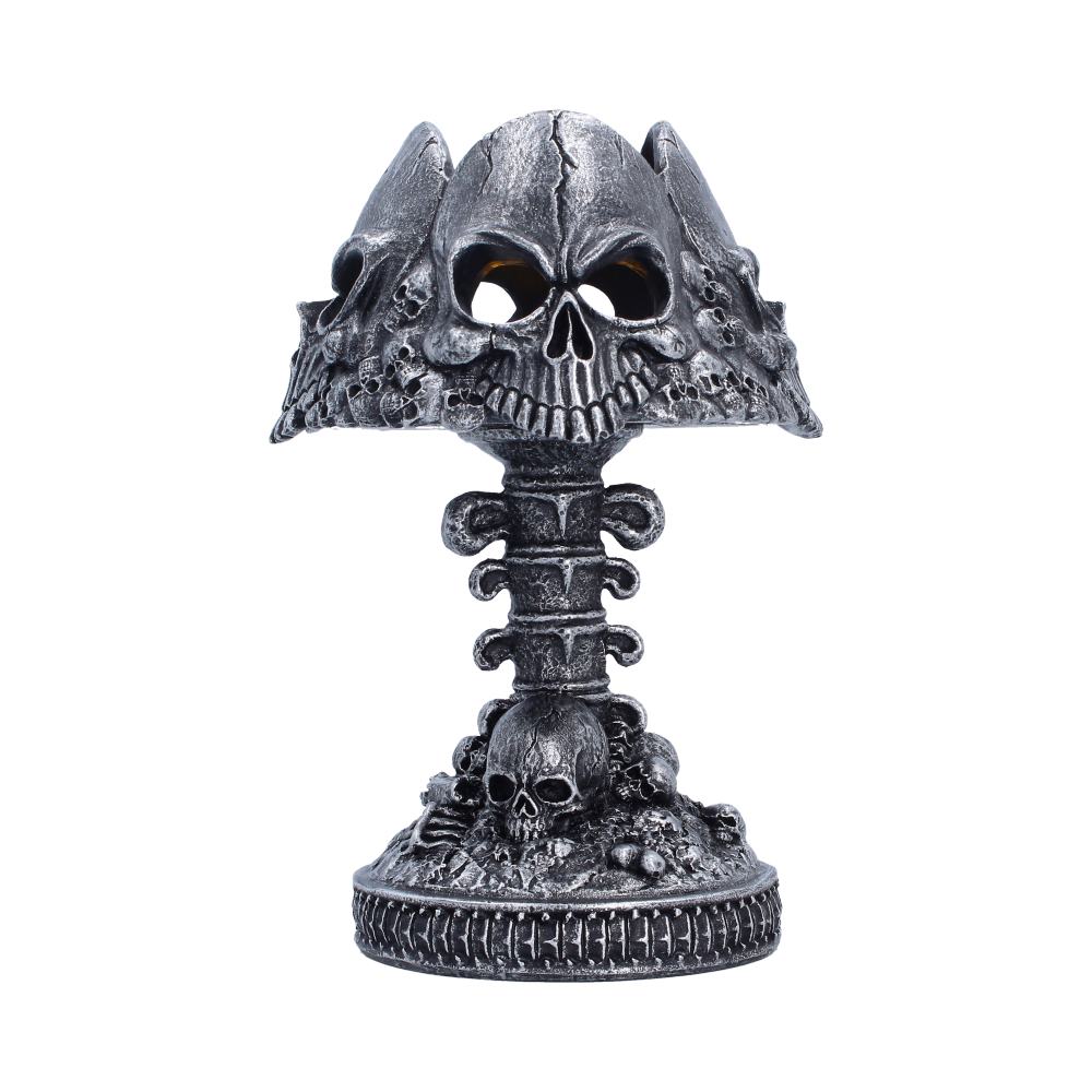 Gothic Skull Lamp Silver 22.6cm