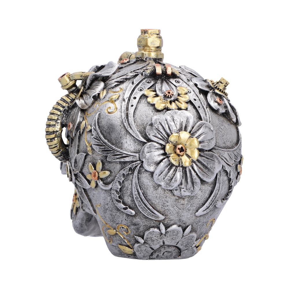 Floral Automaton Clockwork Skull Ornament 13cm