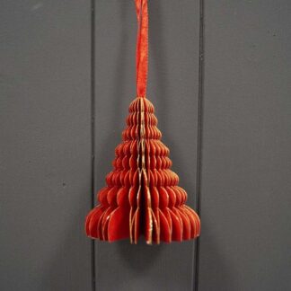 Hanging Handmade Red Tree Paper Decoration - Box of 6