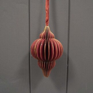 Hanging Handmade Burgundy Lantern Paper Decoration - Box of 6