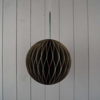 Hanging Handmade Green Circular Bauble Paper - Flat Packed