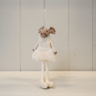 White Hanging Fabric Mouse with Skirt
