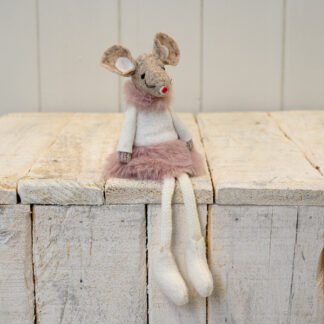 Pink Fabric Mouse with Skirt