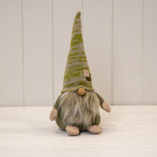 Large Green Fabric Gonk with Green Stripey Hat