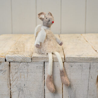 Fabric Mouse in White Jumper Dress