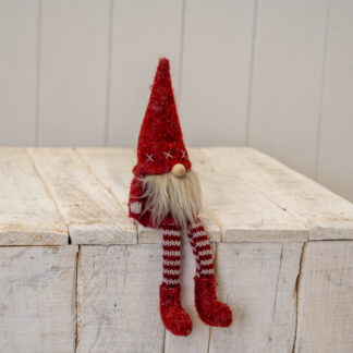 Fabric Gonk in Red Hat with Long Striped Legs