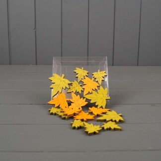 Set of 18 Wooden Leaves (leaf 5cm) Box
