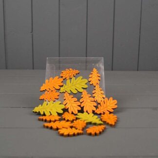 Set of 18 Wooden Leaves (Leaf 6cm) Box