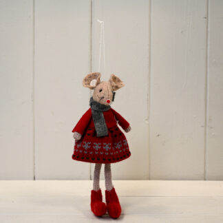 Fabric Mouse in Red Dress
