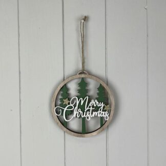 Wooden Hanging Circle with Tree
