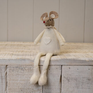 Cream Fabric Sitting Mouse