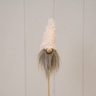 Cream Boucle Style Gonk with Pick