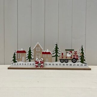Wooden Tractor in the Snow Scene Advent Calendar