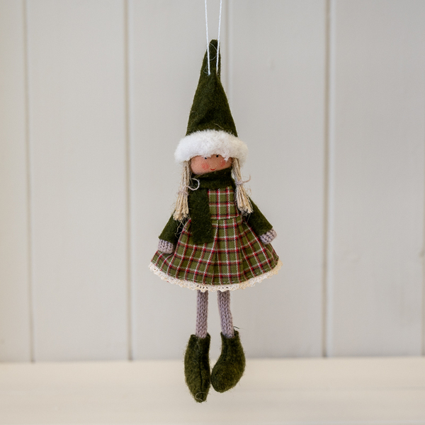 Fabric Hanging Girl in Green Outfit