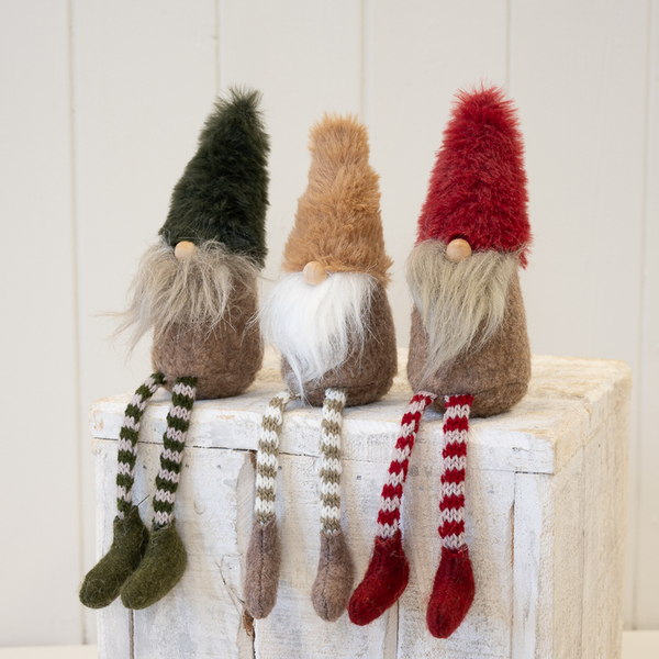Fabric Sitting Santa Brown and Green