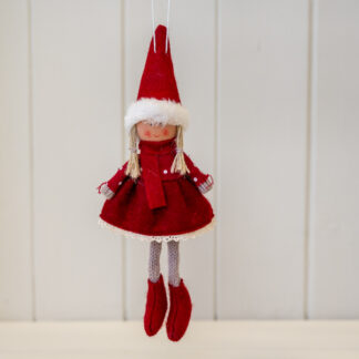 Fabric Hanging Girl in Red