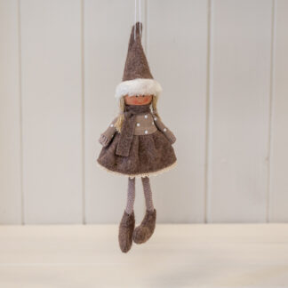 Fabric Hanging Girl in Brown