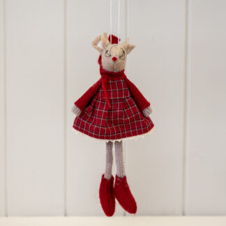 Fabric Hanging Mouse in Red Outfit