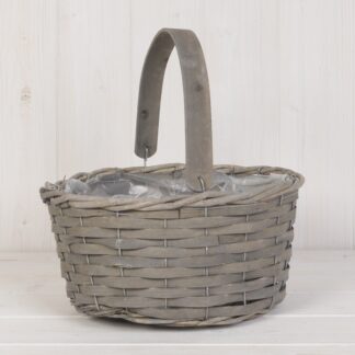 Greywashed Woodchip Trug with Flexi Handle