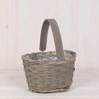 Greywashed Woodchip Trug with Flexi Handle